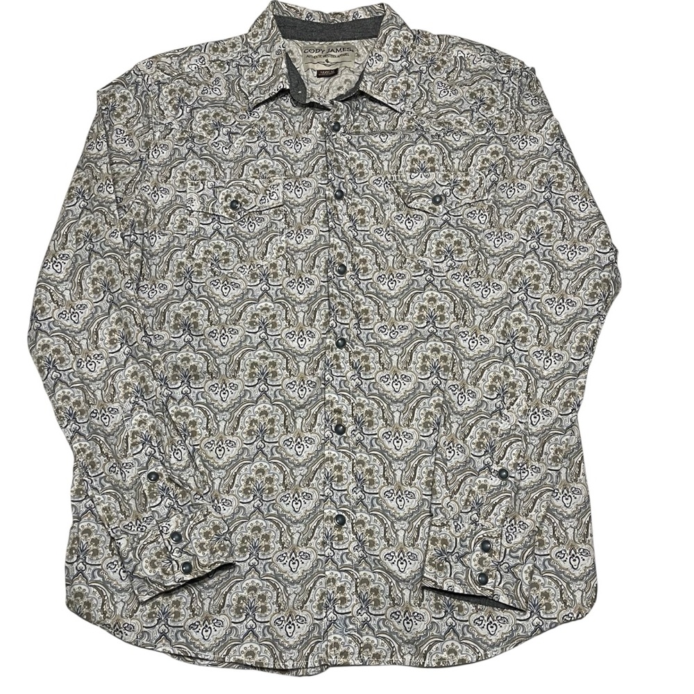 Cody James Long Sleeve Pearl Snap Button Down Western Shirt Men’s Medium Paisley